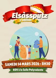 Affiche pour l'Elsàssputz 2026de la commune de Petersbach 